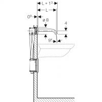 Vorschau: Geberit Waschtischarmatur Piave, Wandmontage, Batteriebetrieb, für UP-Funktionsbox