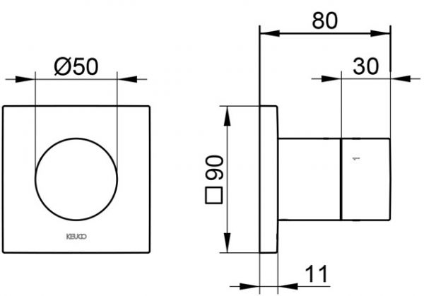 Keuco IXMO 3-Wege Ab- u. Umstellventil UP DN 15