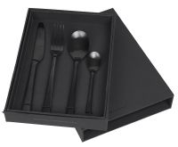 Broste Hune Besteck Set aus Edelstahl, 4-teilig, titanium black mat