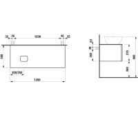 Vorschau: Laufen IL BAGNO ALESSI One Schubladenelement 1200, Ausschnitt links, zu Waschtisch H818975/6/7/8