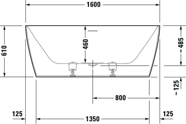 Duravit DuraSquare freistehende Badewanne rechteckig 160x75cm, weiß