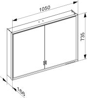 Vorschau: Keuco Royal Lumos Spiegelschrank für Wandvorbau, 2 lange Türen, DALI-steuerbar 105x73,5cm 14308172303_2