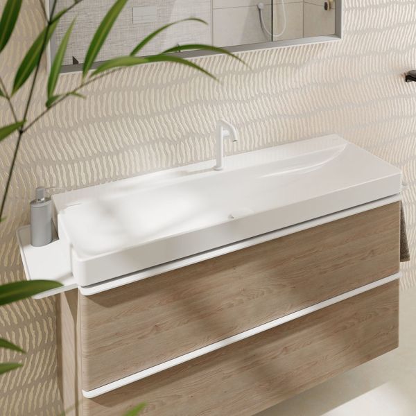 Hansgrohe Xelu Q Waschbecken 120x48cm mit 1 Hahnloch, ohne Überlauf, weiß