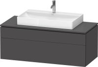 Vorschau: Duravit L-Cube Waschtischunterschrank wandhängend 122x55cm mit 2 Schubladen für Aufsatzbecken graphite matt LC4882049490000