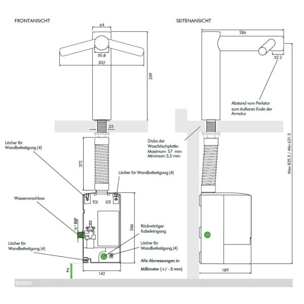 Dyson Airblade Wash+Dry WD05, Händetrockner mit hoher Armatur, edelstahl