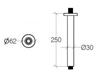 Vorschau: lineabeta SUPIONI Brausearm 25cm, Deckenmontage 1/2", chrom