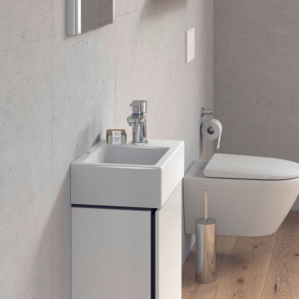 Duravit Vero Air Handwaschbecken 38x25cm, mit 1 Hahnloch rechts, ohne Überlauf, weiß 07243800001