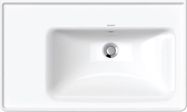 Duravit D-Neo Waschtisch rechteckig 80x48cm, mit Überlauf, Becken rechts, weiß 2370800060