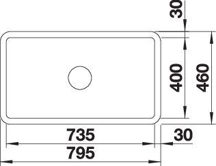 BLANCO VILLAE 795 Unterbau Einzelbecken, kristallweiß glänzend 525163 1