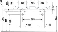 Vorschau: Duravit DuraSquare Waschtisch 120x47cm, ohne Überlauf, ohne Hahnloch, mit nicht verschließbarem Ablaufventil, weiß 2353120079
