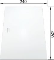 Vorschau: Blanco Glasschneidbrett 420x240mm, weiß satiniert