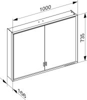Vorschau: Keuco Royal Lumos Spiegelschrank für Wandvorbau, 2 lange Türen, 100x73,5cm 143041723011