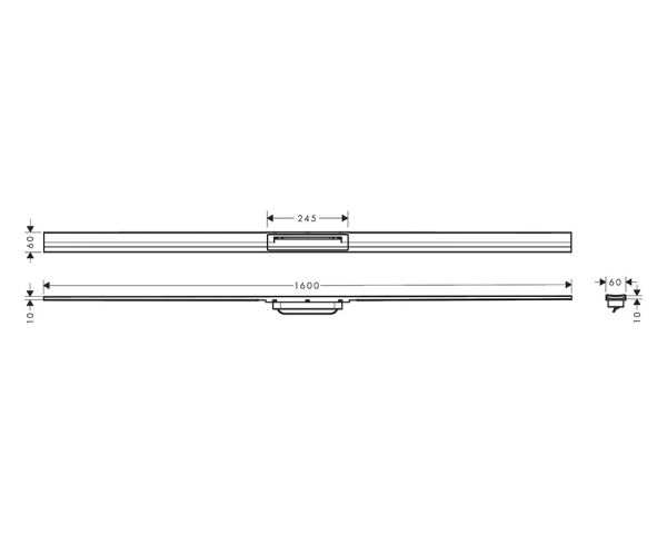 hansgrohe RainDrain Flex Duschrinne 160cm, kürzbar, edelstahl gebürstet