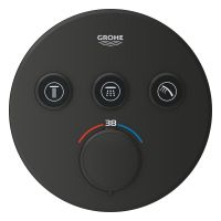 Vorschau: Grohe Precision SmartControl Duschsystem, rund, mit Thermostat, schwarz matt