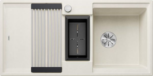 Blanco SILGRANIT® Adira 6 S Küchenspüle mit Ablauffernbedienung, Becken reversible einbaubar softweiß 527606