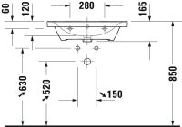 Vorschau: Duravit D-Neo Waschtisch rechteckig 65x48cm, mit Überlauf, mit Wondergliss, weiß 23676500001