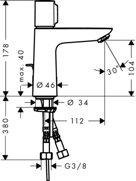 Hansgrohe Talis Select E Einhebel-Waschtischmischer 110 mit Ablaufgarnitur, chrom