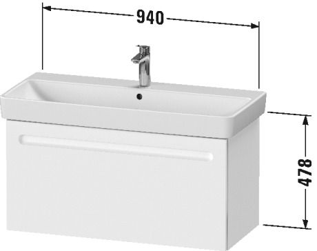 Duravit No.1 Badmöbel-Set 100cm mit Waschtisch, Spiegel und 1 Auszug