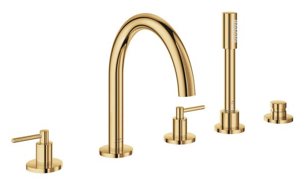 Grohe Atrio 5-Loch-Wannen-Kombination mit Hebelgriffen, cool sunrise 29407GL0