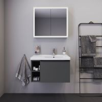 Vorschau: Duravit D-Neo Waschtisch rechteckig 80x48cm, mit Hahnloch, Überlauf, Becken rechts, WonderGliss, weiß