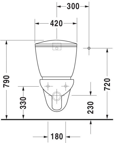Duravit Duraplus Wand-WC für aufgesetzten Spülkasten 65x36,5cm, rund, weiß