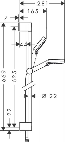 Hansgrohe Crometta Vario Brauseset 0,65m, weiß/chrom