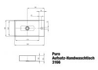 Vorschau: Kaldewei Puro MOD.3166 Aufsatz-Handwaschtisch 55x30cm, mit Perl-Effekt