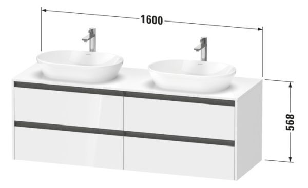 Duravit Ketho.2 Waschtischunterschrank für 2 Aufsatzbecken 160cm