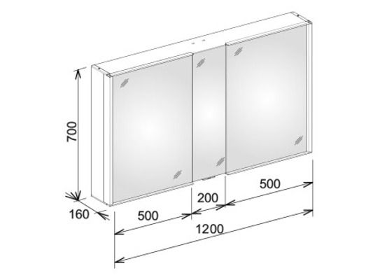 Keuco Royal Match Spiegelschrank für Wandvorbau, 120x70x16cm