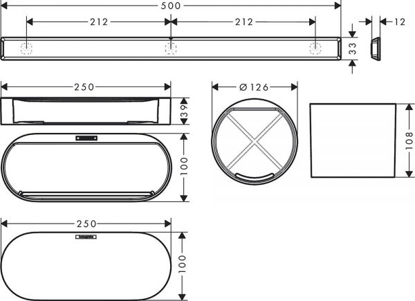 Hansgrohe WallStoris Badezimmerset, schwarz matt 27968670