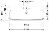 Vorschau: Duravit Happy D.2 Waschtisch rechteckig 120x50,5cm, mit Hahnloch und Überlauf, geschliffen, weiß 2318120027
