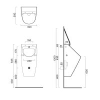 Vorschau: Catalano Comfort Urinal Rimless mit Bohrungen zur Deckelbefestigung, CATAglaze+
