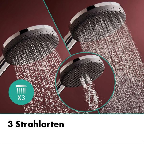 hansgrohe Raindance Alive Select S Duschkopf 125 3 Strahlarten chrom 24500000