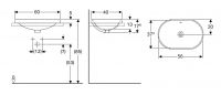 Vorschau: Geberit VariForm Einbauwaschtisch mit Überlauf, Unterseite glasiert, elliptisch, Breite 60cm, weiß 500729012_1