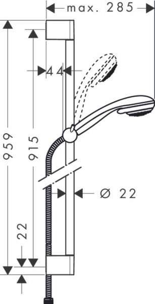 Hansgrohe Crometta 85 Vario Brauseset mit Brausestange 0,90m, chrom