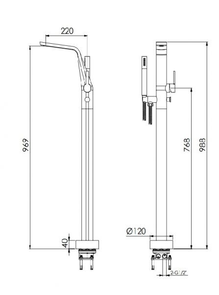 Steinberg Serie 260 Freistehende Wannenarmatur, mit Umsteller, Handbrause, rosè gold 2601162RG