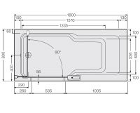 Vorschau: Artweger Twinline 2 Duschbadewanne mit Wannentür 180x80cm, weiß