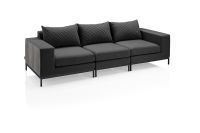 Vorschau: KETTLER EGO MODULAR Sofa-Lounge-Set 3-Sitzer mit Tisch, Sunbrella®, anthrazit/ sooty