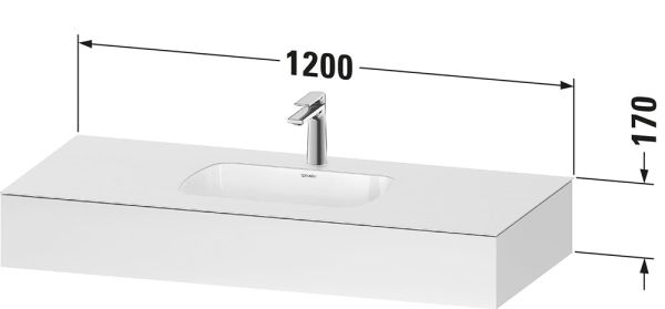 Duravit Qatego Einbauwaschtisch mit Konsole 120x55x17cm