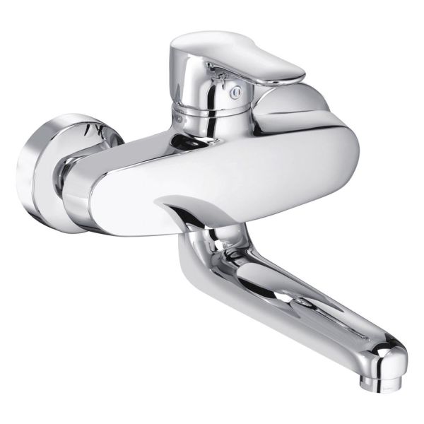 Kludi Objekta Spültisch-Wand-Einhandmischer, Ausladung 23,3cm, chrom 328820575 