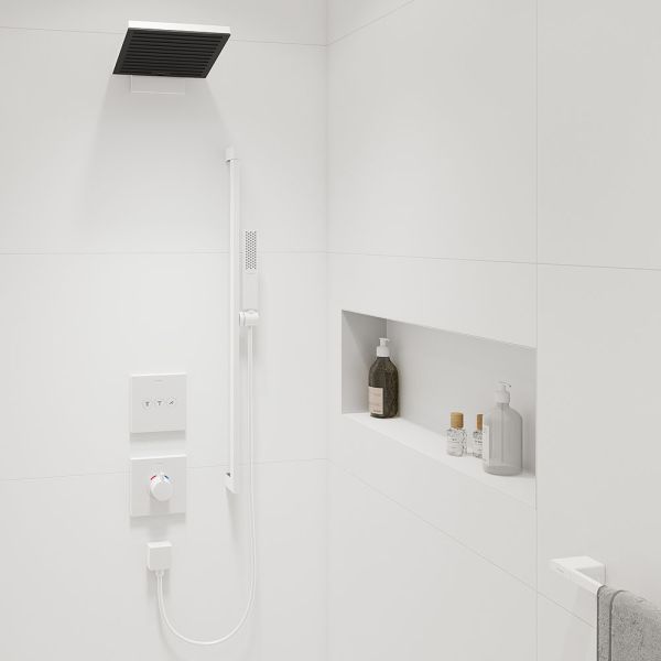 Hansgrohe Pulsify E Kopfbrause 260 2jet EcoSmart 8l/min mit Wandanschluss, weiß matt