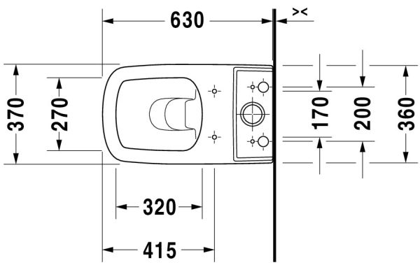 Duravit DuraStyle Stand-WC für Kombination, Tiefspüler 37x63cm, weiß