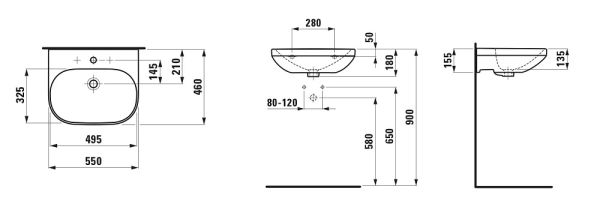 Laufen Lua Waschtisch 55x46cm, weiß, H8110810001041_1