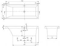 Vorschau: Villeroy&Boch Squaro Rechteck-Badewanne 170x75cm Maße