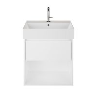 Burgbad Devio Keramik-Waschtisch 60cm mit Unterschrank, 1 Auszug, offenes Fach SHKI061 Burgbad Devio Keramik-Waschtisch 60cm mit Unterschrank, 1 Auszug, offenes Fach SHKI061