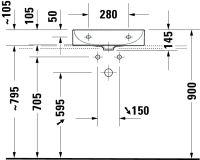 Vorschau: Duravit DuraSquare Waschtisch 50x47cm, ohne Überlauf, mit Wondergliss, mit nicht verschließbarem Ablaufventil, weiß 23535000711