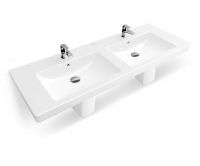 Vorschau: Villeroy&Boch Subway 2.0 Schrank-Doppelwaschtisch 130x47cm, mit 2 Hahnlöchern