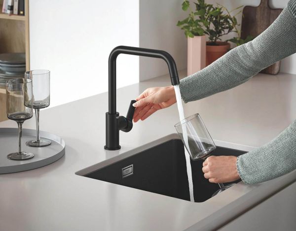 Grohe Start Wasserhahn Niederdruck, schwarz matt