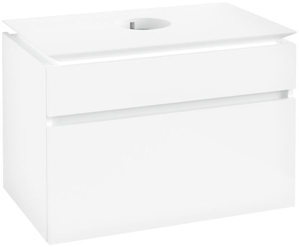 Villeroy&Boch Legato Waschtischunterschrank 80x50cm für Aufsatzwaschtisch, 2 Auszüge, white, B60200DH