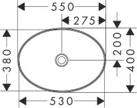 Vorschau: Hansgrohe Xuniva D Aufsatz-Waschtisch oval 55x40cm ohne Hahnloch, ohne Überlauf, weiß